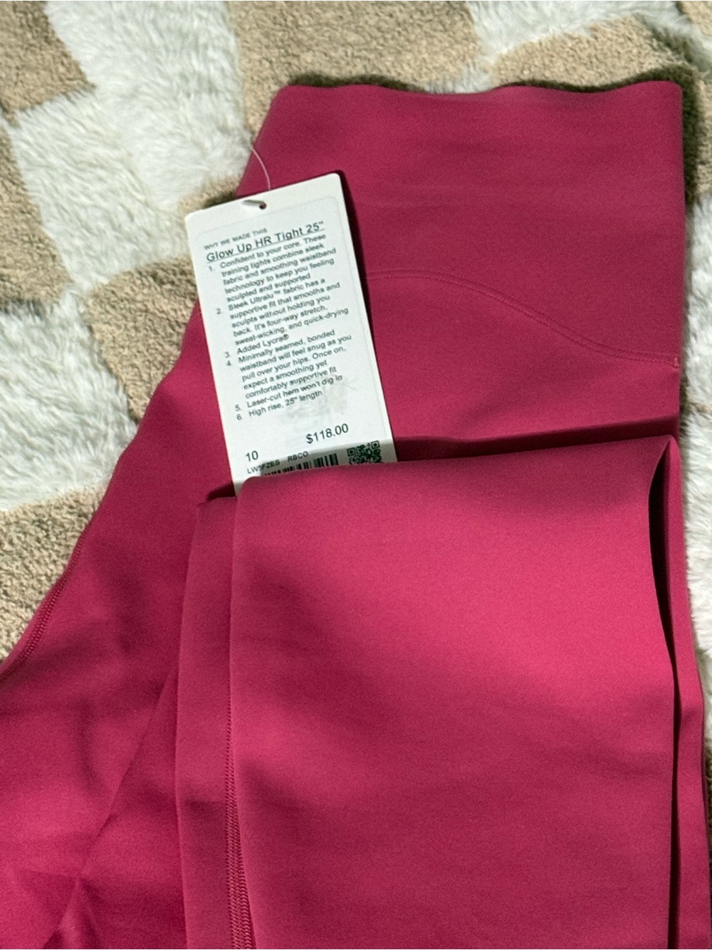 Lululemon Glow UB HR Tight in Raspberry Cooley